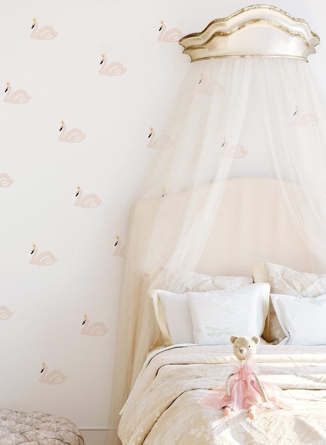 Simple Shapes Swan Lake - Vinyl Peel and Stick - Wallsticker (Pink) - Image 2