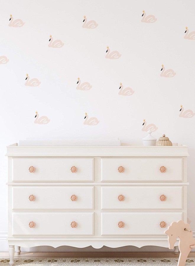 Simple Shapes Swan Lake - Vinyl Peel and Stick - Wallsticker (Pink) - Image 1