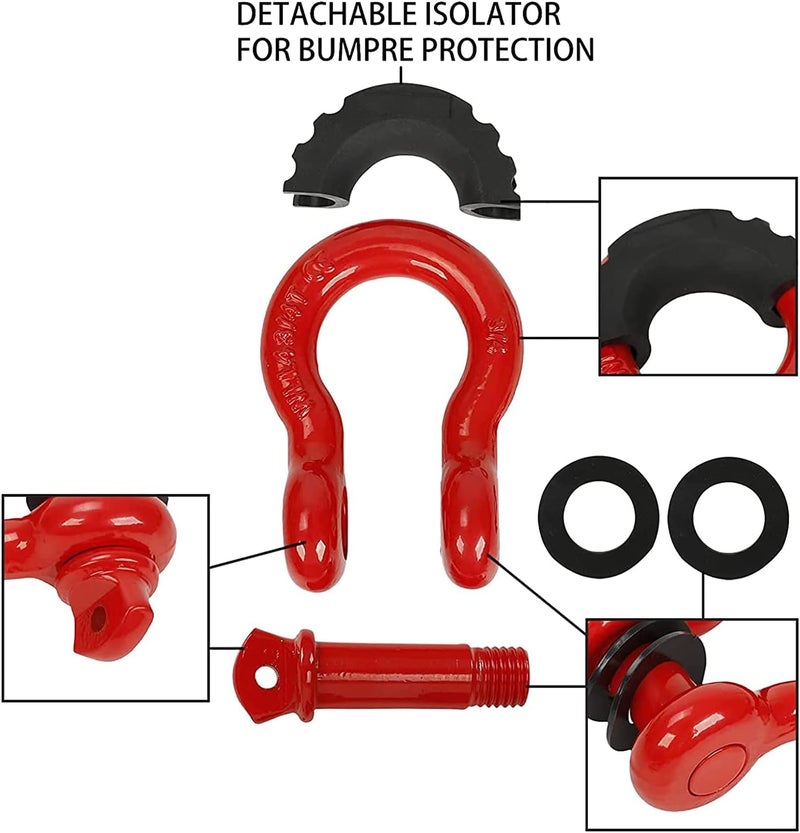 STMGW Heavy Duty Recovery Kit - 3" x 30' Tow Strap, 14,000 lbs Capacity with Soft Shackle and 8 Ton Pulley Winch Block - Image 2