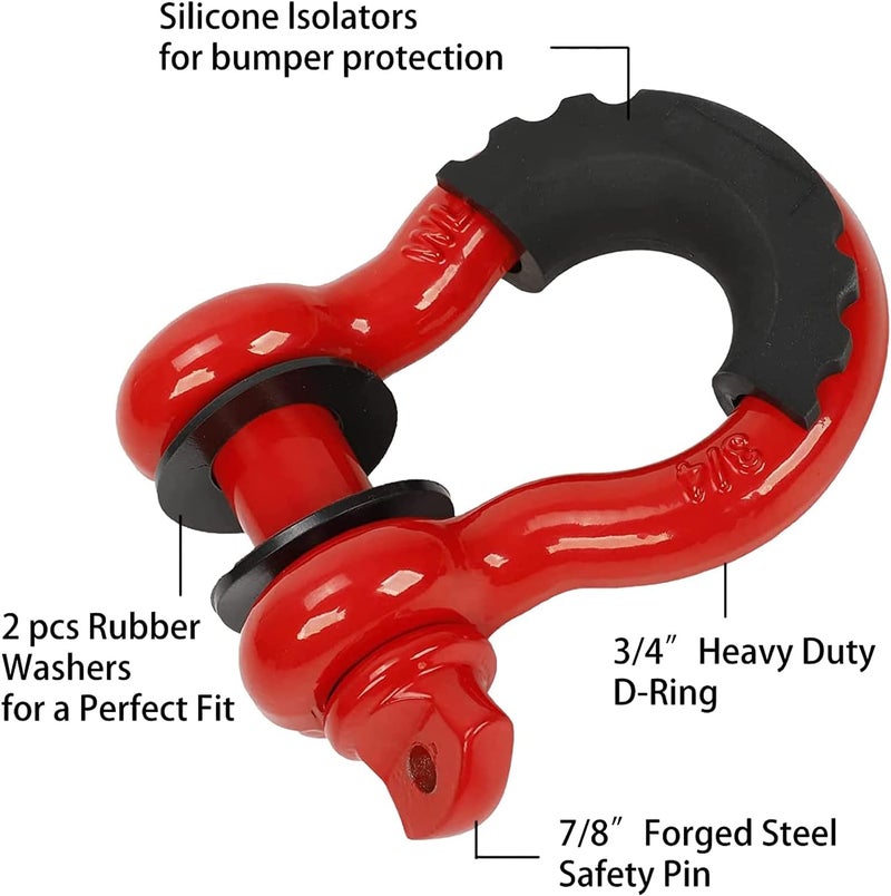 STMGW Heavy Duty Recovery Kit - 3" x 30' Tow Strap, 14,000 lbs Capacity with Soft Shackle and 8 Ton Pulley Winch Block - Image 3