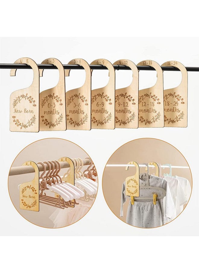 Generic - Generic Baby Closet Dividers, 7 Pcs Double-Sided Wooden Baby Closet Organizer from Newborn to 24 Months, Suitable for Home, Nursery Baby Clothes Organizer, Brown - Image 1