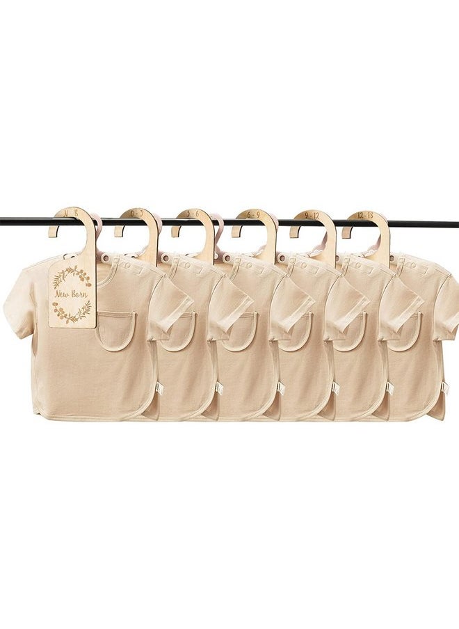 Generic - Generic Baby Closet Dividers, 7 Pcs Double-Sided Wooden Baby Closet Organizer from Newborn to 24 Months, Suitable for Home, Nursery Baby Clothes Organizer, Brown - Image 1