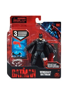 DC Wingsuit Batman 4" Action Figure With 3 Accessories And Mystery Card The Batman Movie Collectible  - Image 1