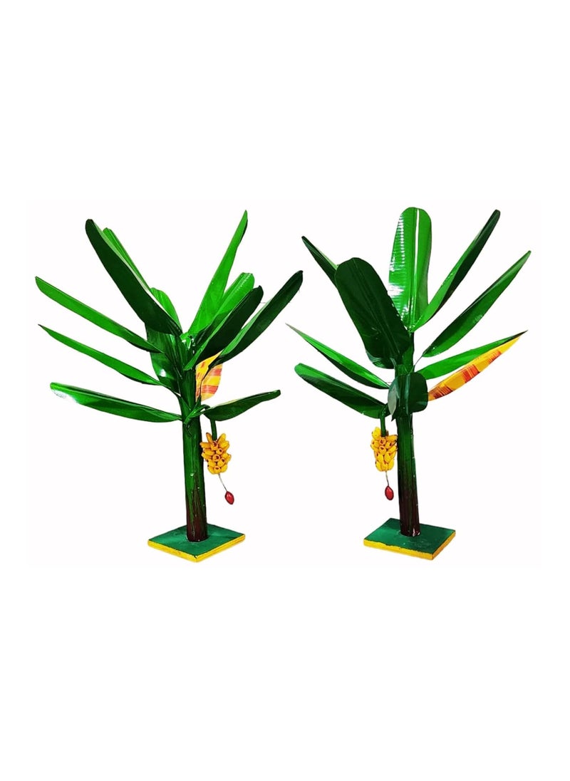 Generic Artificial Banana Tree for Pooja Metal Banana Trees for Decoration 20 Inches 