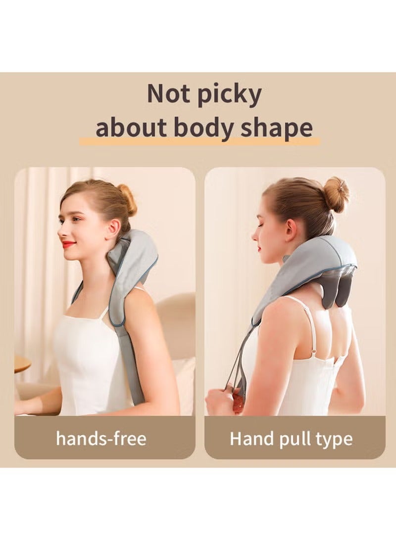 Loquat Electric Shiatsu Shoulder and Neck Massager Infrared Heated Kneading Massage Shawl Trapezoidal Massage Hands Free - Image 2