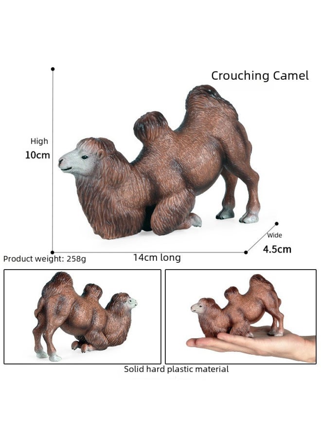 Solid Simulation Wild Animal Model Toy Camel Bimodal Camel Desert Camel Children's Cognitive Ornaments-Color:JZ-Brown Squat Camel - Image 4