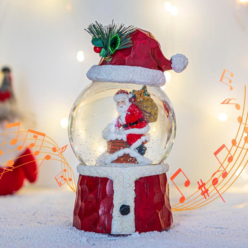 TZSSP Musical Christmas Glitter Santas Claus with Figurine Water Ball Snow Globes Decoration Plays We Wish You a Merry Christmas