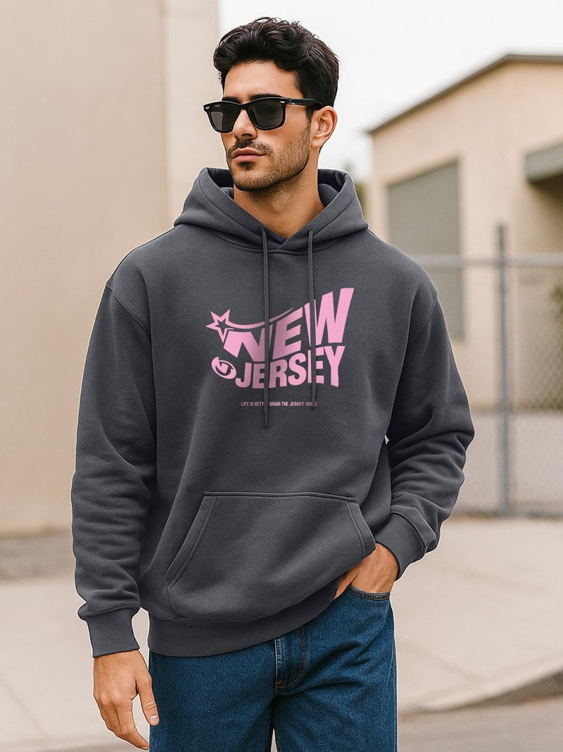 Veirdo® Polycotton Spun Oversized Fit Hooded Sweatshirt Full Sleeves Front Chest Graphic Printed Drop Shoulder Jumper Hoodie for Men (OS_HD_VD_NJ_GP_L) - Image 5