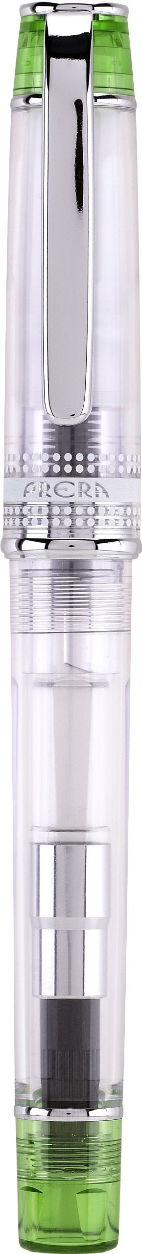 PILOT Prera Fountain Pen, Clear Barrel with Light Green/Silver Accents, Fine Nib (60816) - Image 2