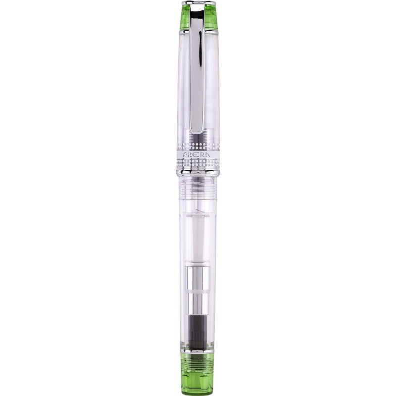 PILOT Prera Fountain Pen, Clear Barrel with Light Green/Silver Accents, Fine Nib (60816) - Image 3