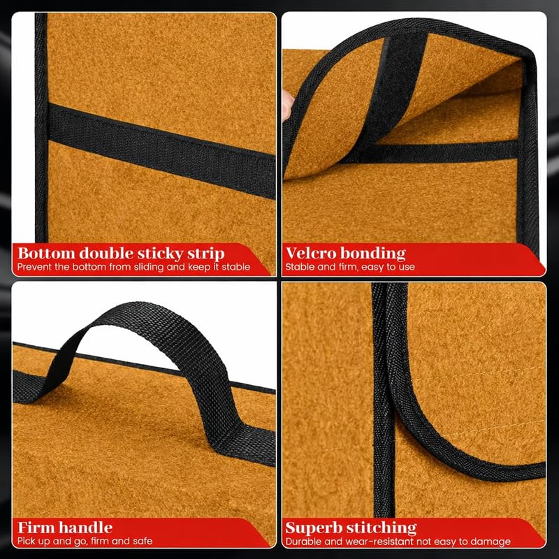 GREENSHEEP Trunk Organizer Heavy-Duty, Non-Slip with Lid Felt Storage Expandable Easy to Clean AntiSlip Utility Tool Sturdy Foldable Boot Bag for Cars, Trucks & SUVs (1 Pc, Brown, Medium) - Image 2