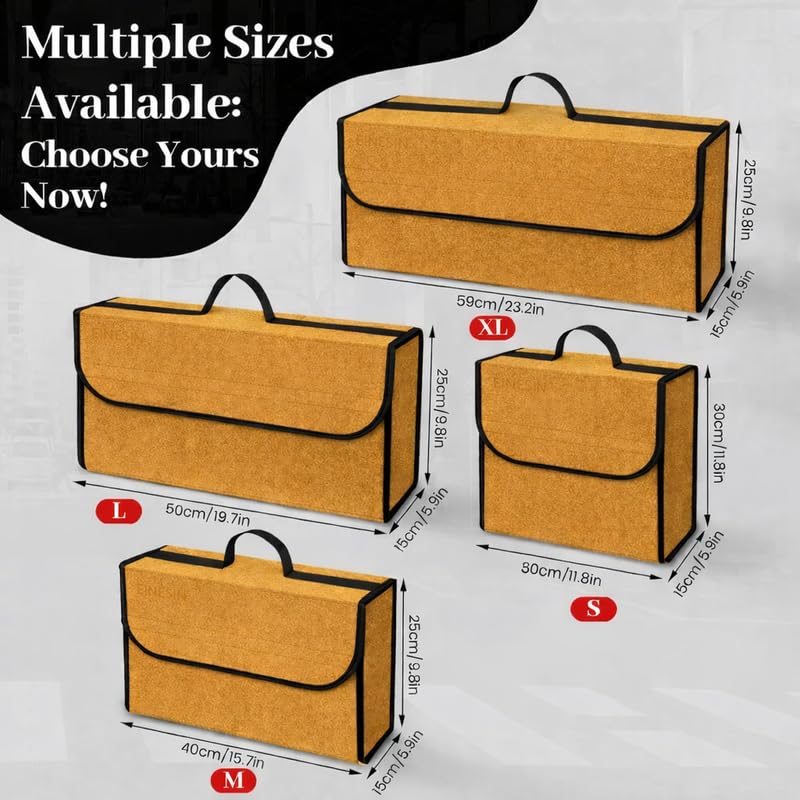 GREENSHEEP Trunk Organizer Heavy-Duty, Non-Slip with Lid Felt Storage Expandable Easy to Clean AntiSlip Utility Tool Sturdy Foldable Boot Bag for Cars, Trucks & SUVs (1 Pc, Brown, Medium) - Image 5