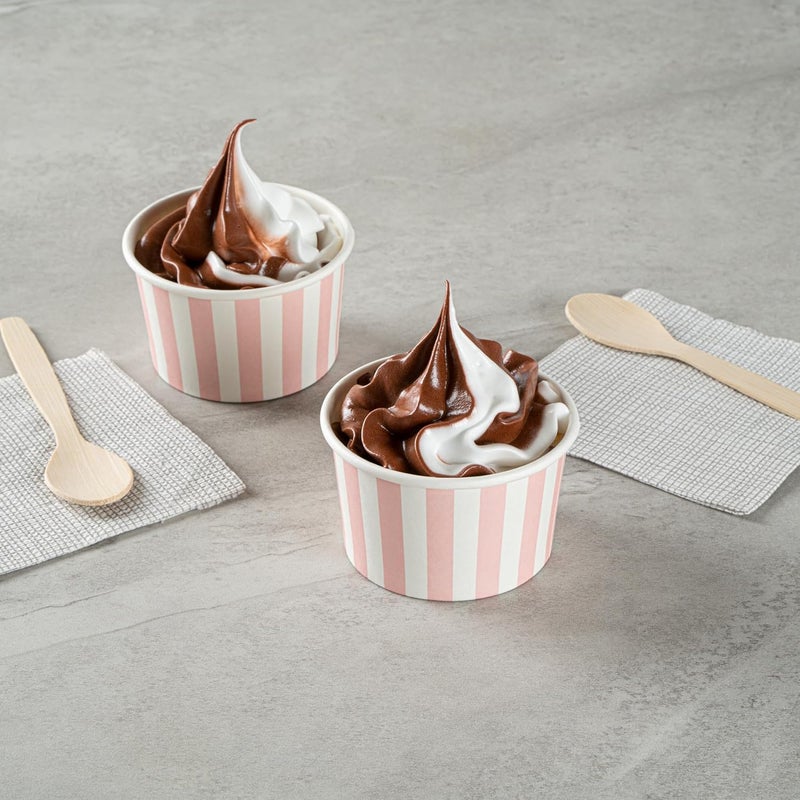 Restaurantware Coppetta 3Ounce Dessert Cups 50 Disposable Ice Cream Cups  Lids Sold Separately Sturdy Pink And White Paper FroYo Bowls For Hot And Cold Foods Perfect For Gelato Or Mousse - Image 3