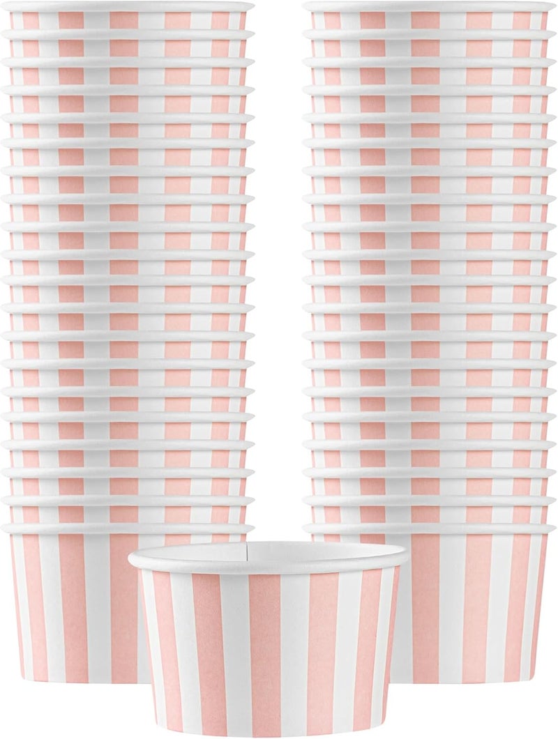 Restaurantware Coppetta 3Ounce Dessert Cups 50 Disposable Ice Cream Cups  Lids Sold Separately Sturdy Pink And White Paper FroYo Bowls For Hot And Cold Foods Perfect For Gelato Or Mousse - Image 1