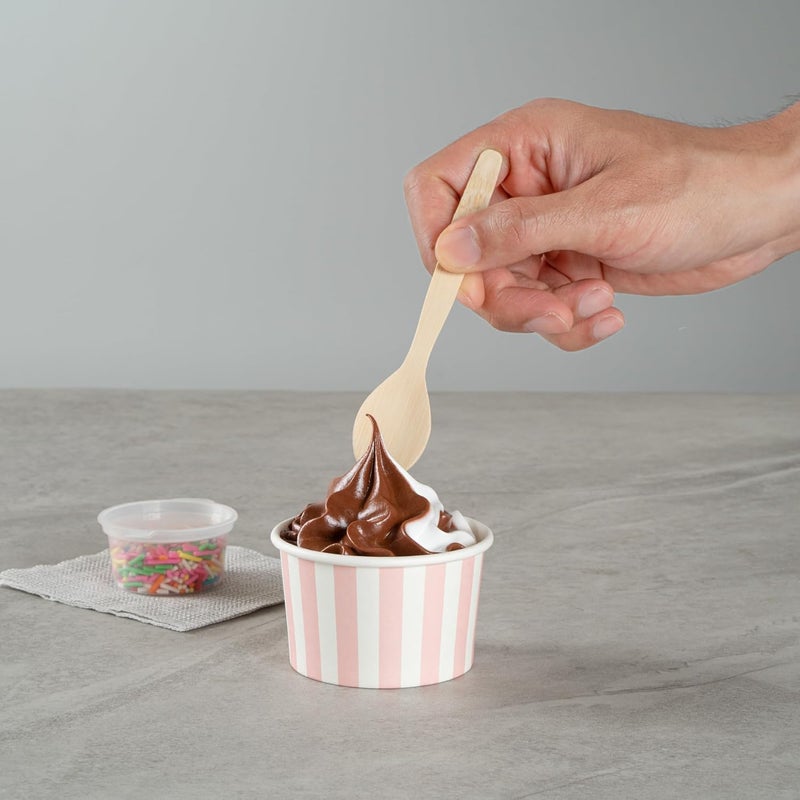 Restaurantware Coppetta 3Ounce Dessert Cups 50 Disposable Ice Cream Cups  Lids Sold Separately Sturdy Pink And White Paper FroYo Bowls For Hot And Cold Foods Perfect For Gelato Or Mousse - Image 5