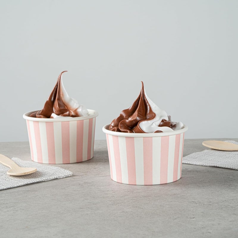 Restaurantware Coppetta 3Ounce Dessert Cups 50 Disposable Ice Cream Cups  Lids Sold Separately Sturdy Pink And White Paper FroYo Bowls For Hot And Cold Foods Perfect For Gelato Or Mousse - Image 4