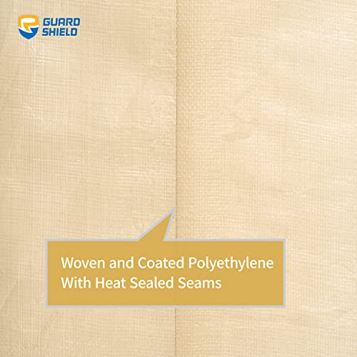 GUARD SHIELD Beige Tarp Heavy Duty Waterproof 10x10 Feet Outdoor Poly Tarps Cover Square Thick UV Resistant Canopy Tarpaulin with Grommets 10mil - Image 5