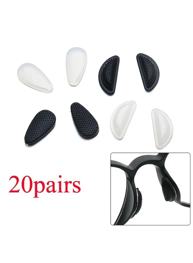 40 Pairs Black D Shaped Airbag Eyeglass Nose Pads Comfortable Breathable Anti Slip - Image 1