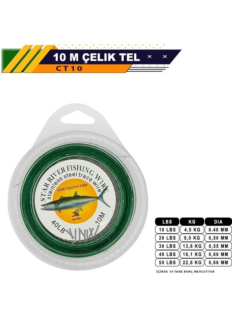 Portfish - Steel Wire 10 Meters - Bushed 30 Lbs - Image 1