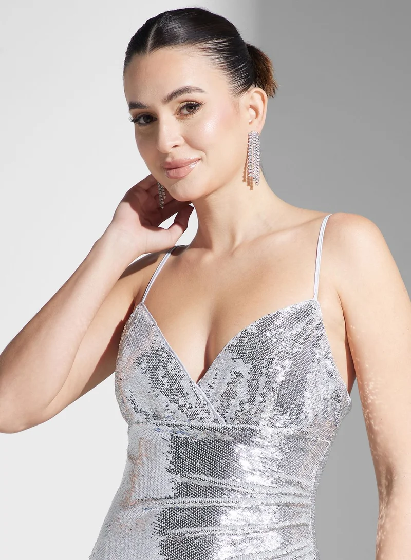 Bardot Sequin High-Low Dress