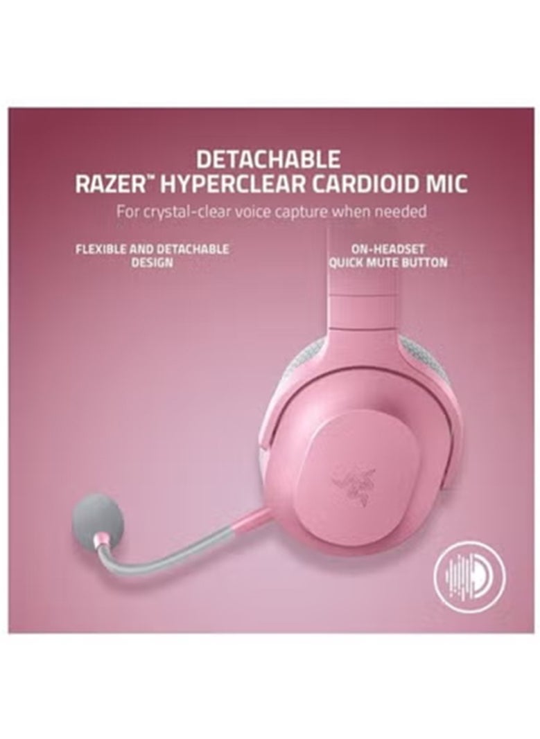 RAZER Razer Barracuda X Wireless Gaming & Mobile Headset (PC, Playstation, Switch, Android, iOS): 2022 Model - 2.4GHz Wireless + Bluetooth - Lightweight 250g - 40mm Drivers - 50 Hr Battery - Quartz Pink  - Image 5