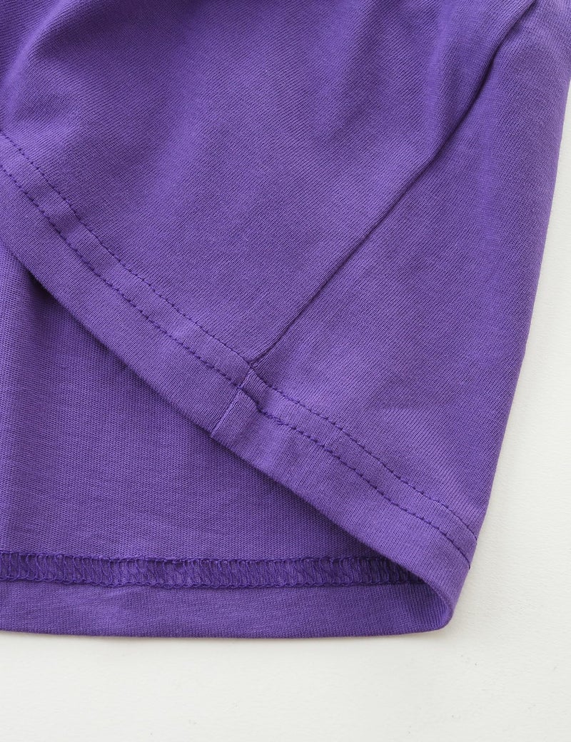 Bumeex Big Kids Tween Girl's Dress Long Sleeve Cotton Casual School Fall Spring Fashion A-Line Swing Twirly Dresses Outfits Clothing Clothes Vestido para NiÃ±a Purple 8-9 Years - Image 4