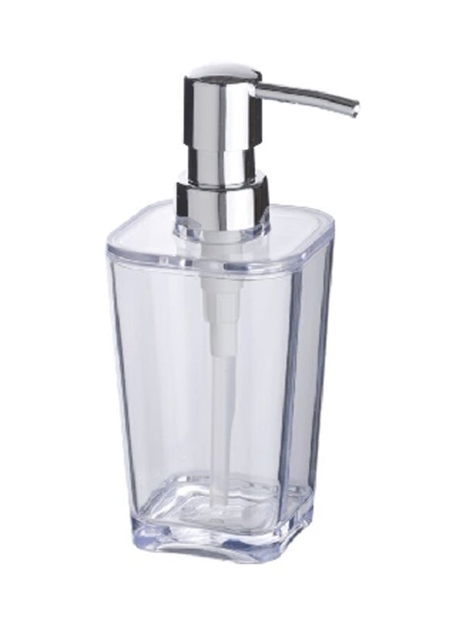 Wenko Candy Transparent Soap Dispenser Silver and Clear 9 x 17.2 x 7.2 cm 20300100  - Image 1
