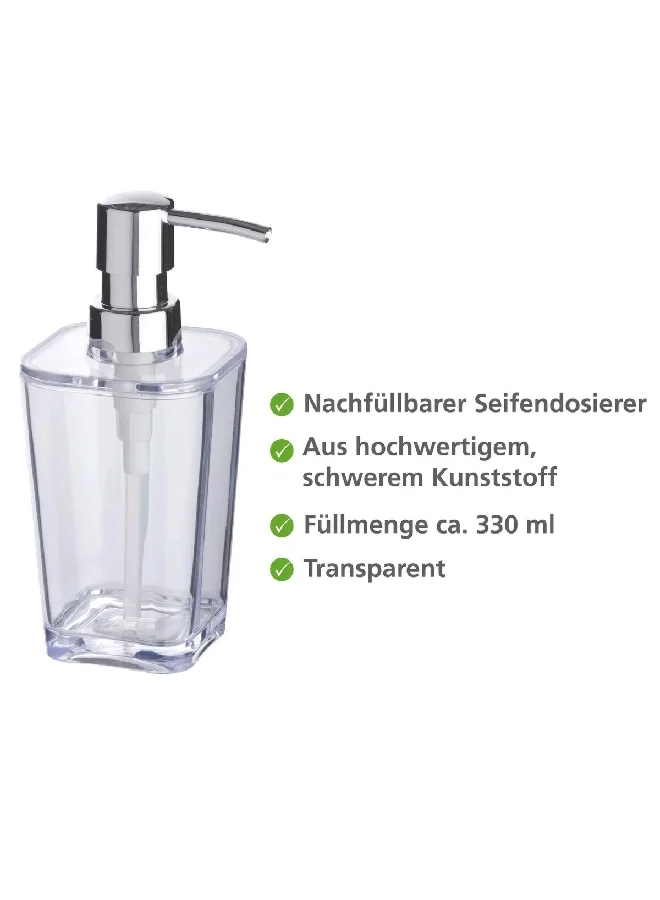 Wenko Candy Transparent Soap Dispenser Silver and Clear 9 x 17.2 x 7.2 cm 20300100