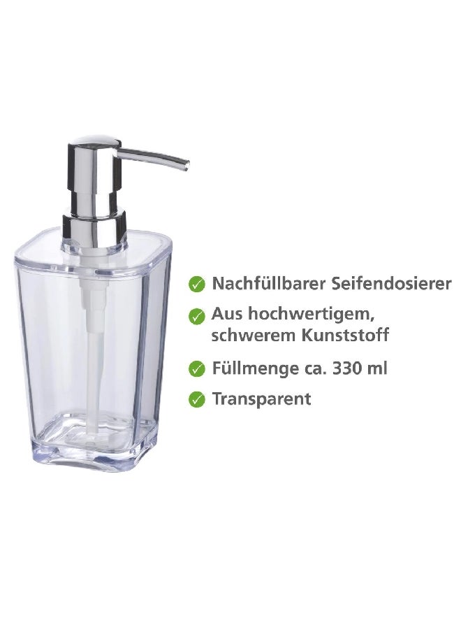 Wenko Candy Transparent Soap Dispenser Silver and Clear 9 x 17.2 x 7.2 cm 20300100  - Image 2