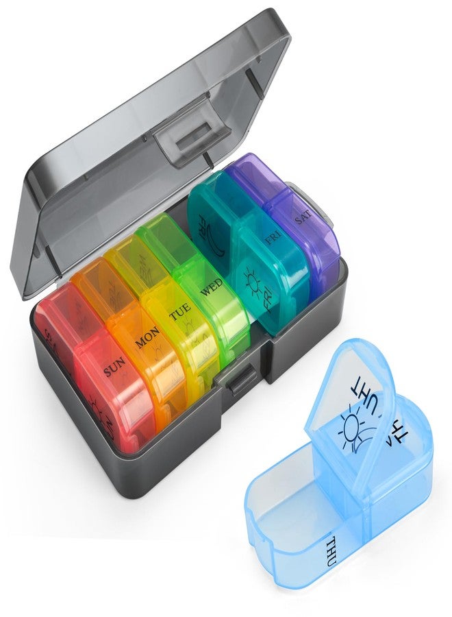 Urekt Weekly Pill Organizer 2 Times a Day, Am Pm Pill Box 7 Day, Travel Pill Case, Medicine Pill Organizer for Medication, Vitamins, Fish Oils, Supplements - Image 1