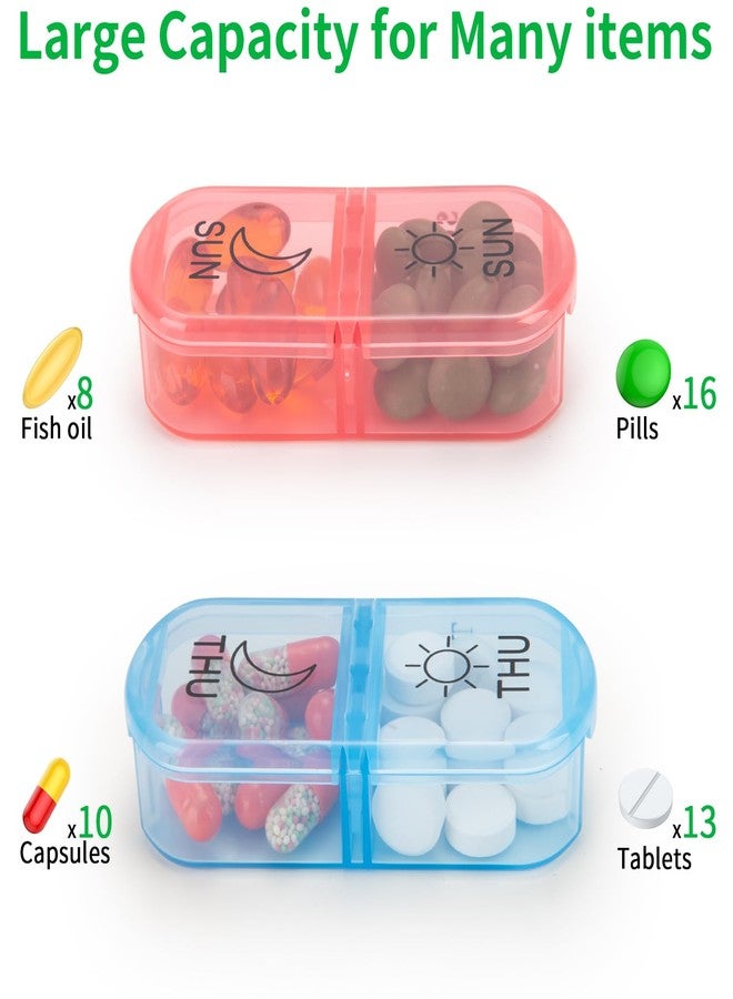 Urekt Weekly Pill Organizer 2 Times a Day, Am Pm Pill Box 7 Day, Travel Pill Case, Medicine Pill Organizer for Medication, Vitamins, Fish Oils, Supplements - Image 3