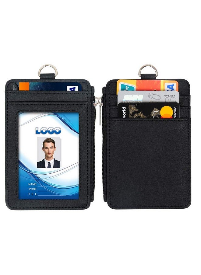 Der With Zipper, Life-Mate Pu Leather Id Badge Card Holder Wallet Case With 5 Card Slots Zipper Pocket 19" Polyester Neck Lanyard Heavy Duty Metal Retractable Badge Reel (Black) - pzsku/ZA607C5B230A5B4320128Z/45/_/1731922219/40690fc8-56dc-43b0-903c-563f14968d79