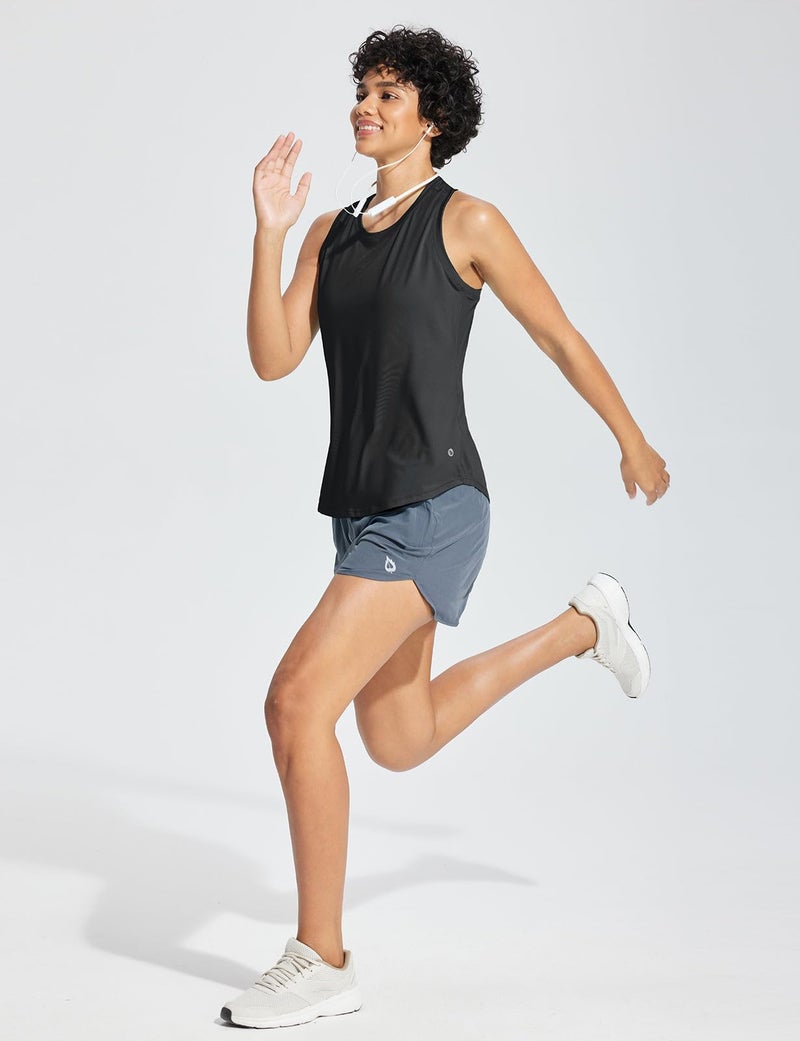 baleaf Women's Workout Tank Top Racerback Tops Sleeveless Running Shirts Loose Fit Yoga Athletic Gym Sports Black L - Image 5