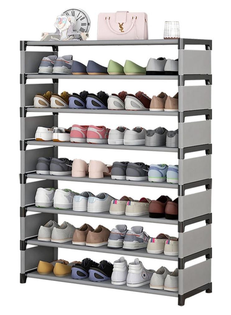 رف أحذية عملي متعدد الوظائف مكون من 8 طبقات مع مساحة تخزين كبيرة ومعزز متعدد الطبقات - Image 1