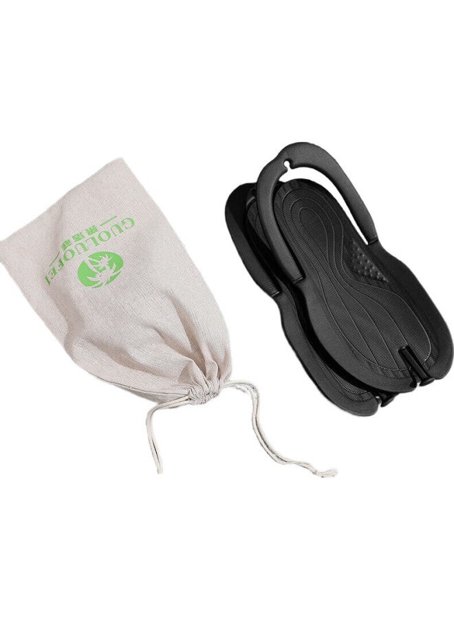 GUOLUOFEI Foldable Travel Slippers Men Portable Summer Swimming Business Trip Women Traveling Flip Flops Khaki S (36-38) - Image 3