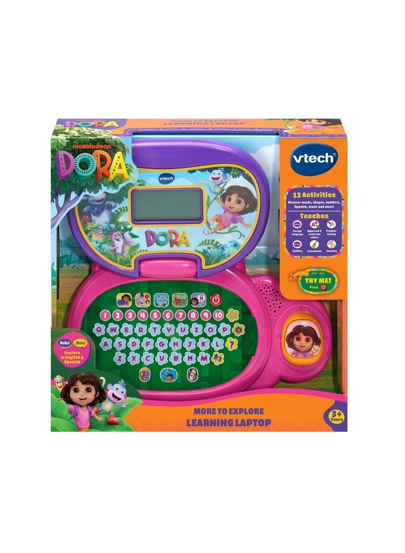 VTech Dora More to Explore Learning Laptop – Interactive Bilingual Educational Toy, English & Spanish, QWERTY Keyboard, Games for Kids 3–6 Years - Image 3