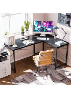 AGD L Shaped  Gaming Desk 50", L Desk Computer Corner Desk with Round Corner with Removable Shelf for Gaming Desk Home Office Writing Workstation, Black  - Image 4