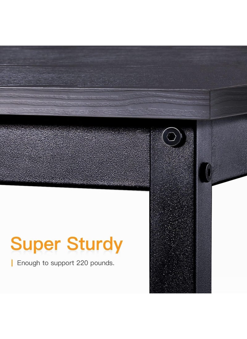 AGD - L Shaped  Gaming Desk 50", L Desk Computer Corner Desk with Round Corner with Removable Shelf for Gaming Desk Home Office Writing Workstation, Black - Image 1