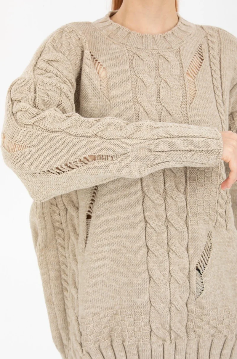 Alexander Gardi Crew Neck Knitted Patterned Oversize SWEATER(A92257-S)