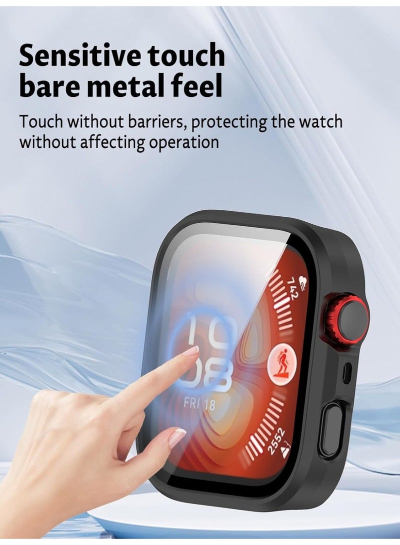 حافظة Huawei Watch Fit 4 Pro Hard PC مع واقيات شاشة زجاجية مقسى غطاء واقي كامل - Image 4