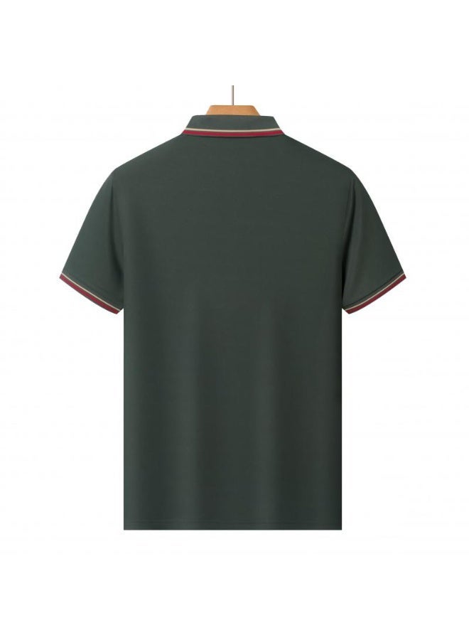 FRED PERRY unisex slim laurel print Polo shirt, contrast tricolor striped leader short sleeve business casual golf shirt. - Image 3