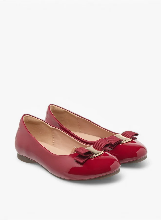 جونيورز Girls Bow Detail Slip-On Ballerina Shoes