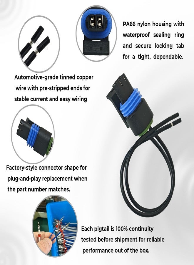 AUOSTMO Temperature Sender Sensor Connector Wiring Harnesses Compatible with Most 1994-2011 GM Vehicles 12046623 2Pin - Image 2