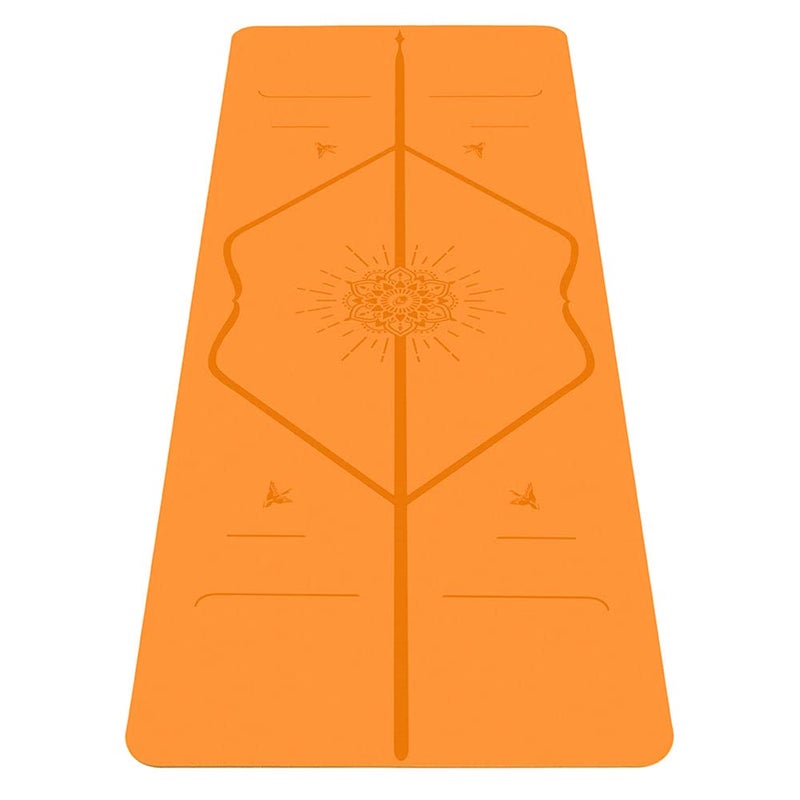 Liforme Gratitude Yoga Mat Patented Alignment System Warriorlike Grip Nonslip Ecofriendly sweatresistant Long Wide and Thick Gratitude Special Edition Orange - Image 2