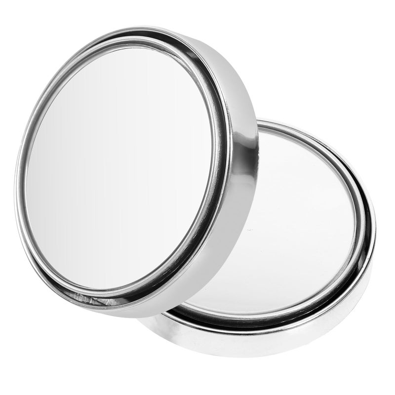 2Pcs Adjustable 360 Degree Wide Angle Car Blind Spot Mirrors Silver Frame - Image 2