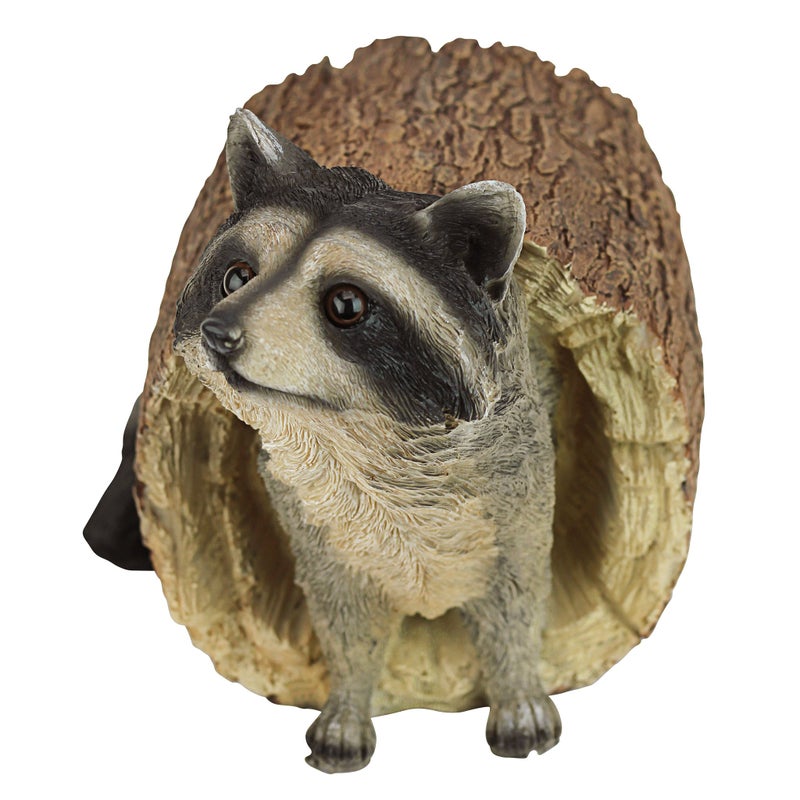 Design Toscano Bandit the Raccoon Indoor/Outdoor Garden Animal Statue, 10 Inch Long, Cast Stone Resin, Full Color Finish - Image 2