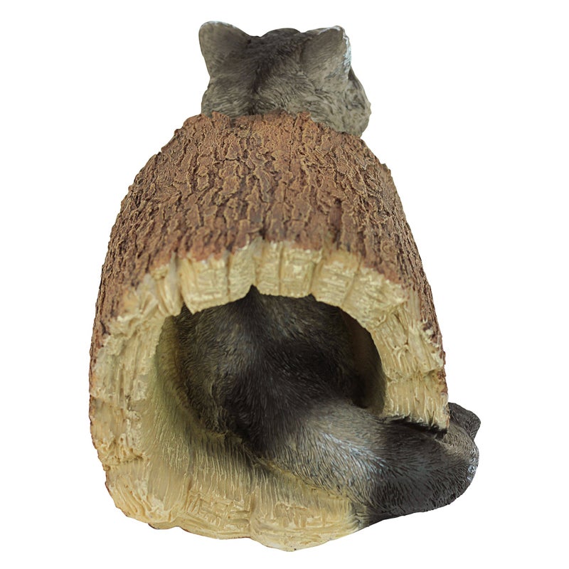 Design Toscano Bandit the Raccoon Indoor/Outdoor Garden Animal Statue, 10 Inch Long, Cast Stone Resin, Full Color Finish - Image 4