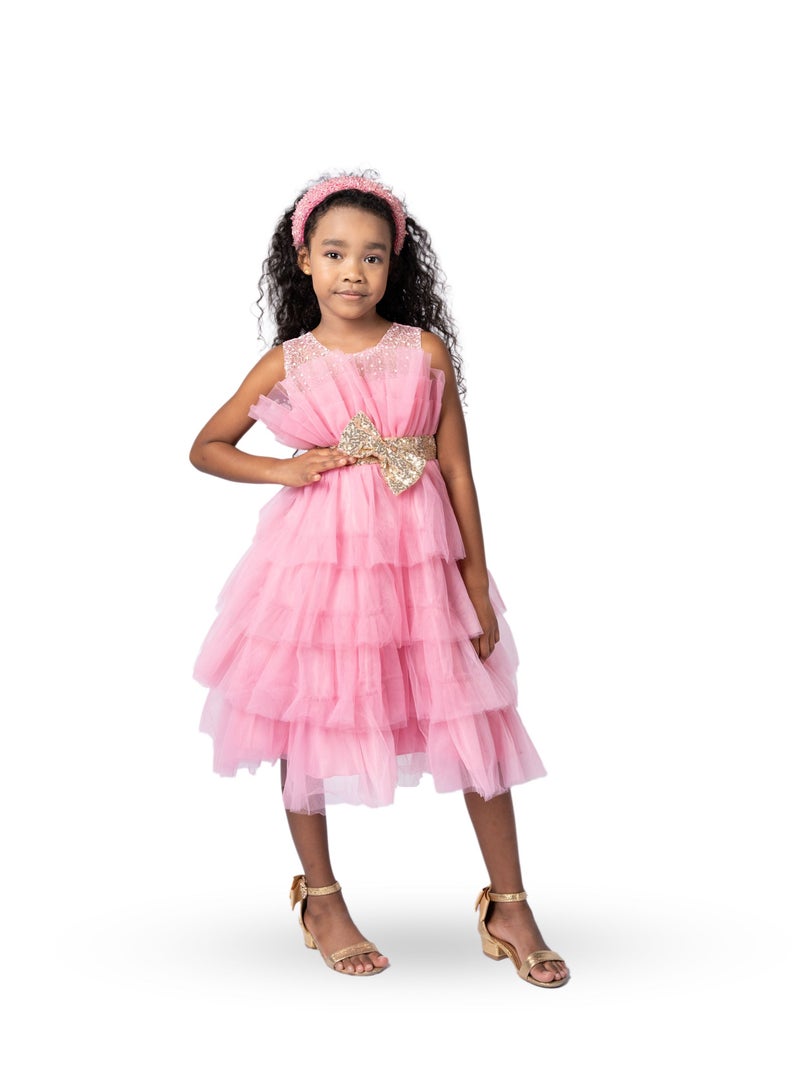 D'Daniela RUFFLE DRESS PINK - Image 1