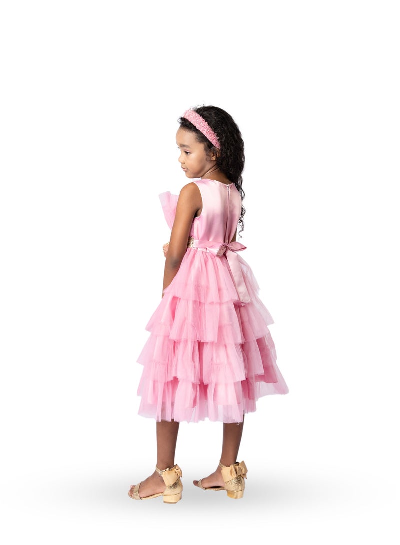 D'Daniela RUFFLE DRESS PINK - Image 2