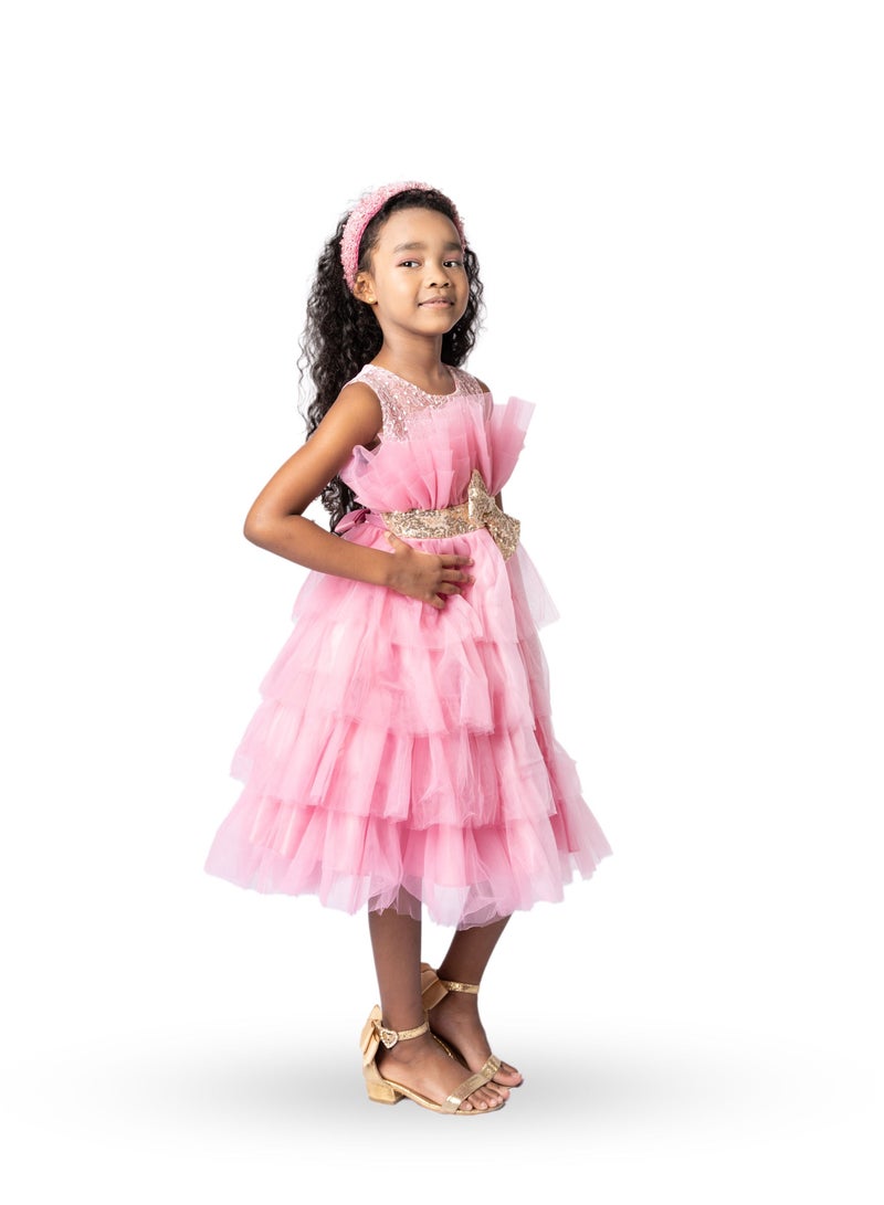 D'Daniela RUFFLE DRESS PINK - Image 3